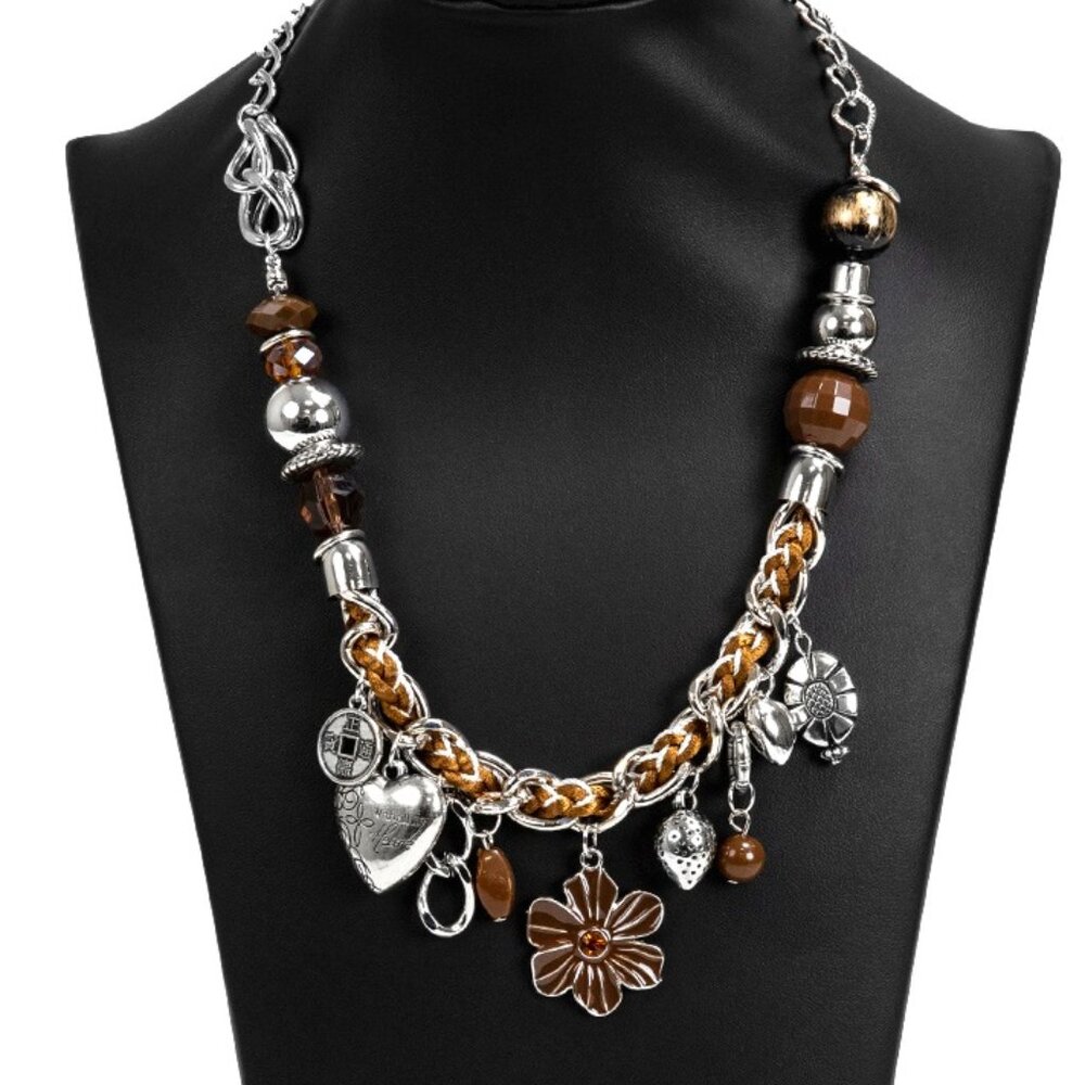 🆕Paparazzi Jewelry set*🤎*Charmed, I Am Sure - Brown~ Beautiful Free Gift~